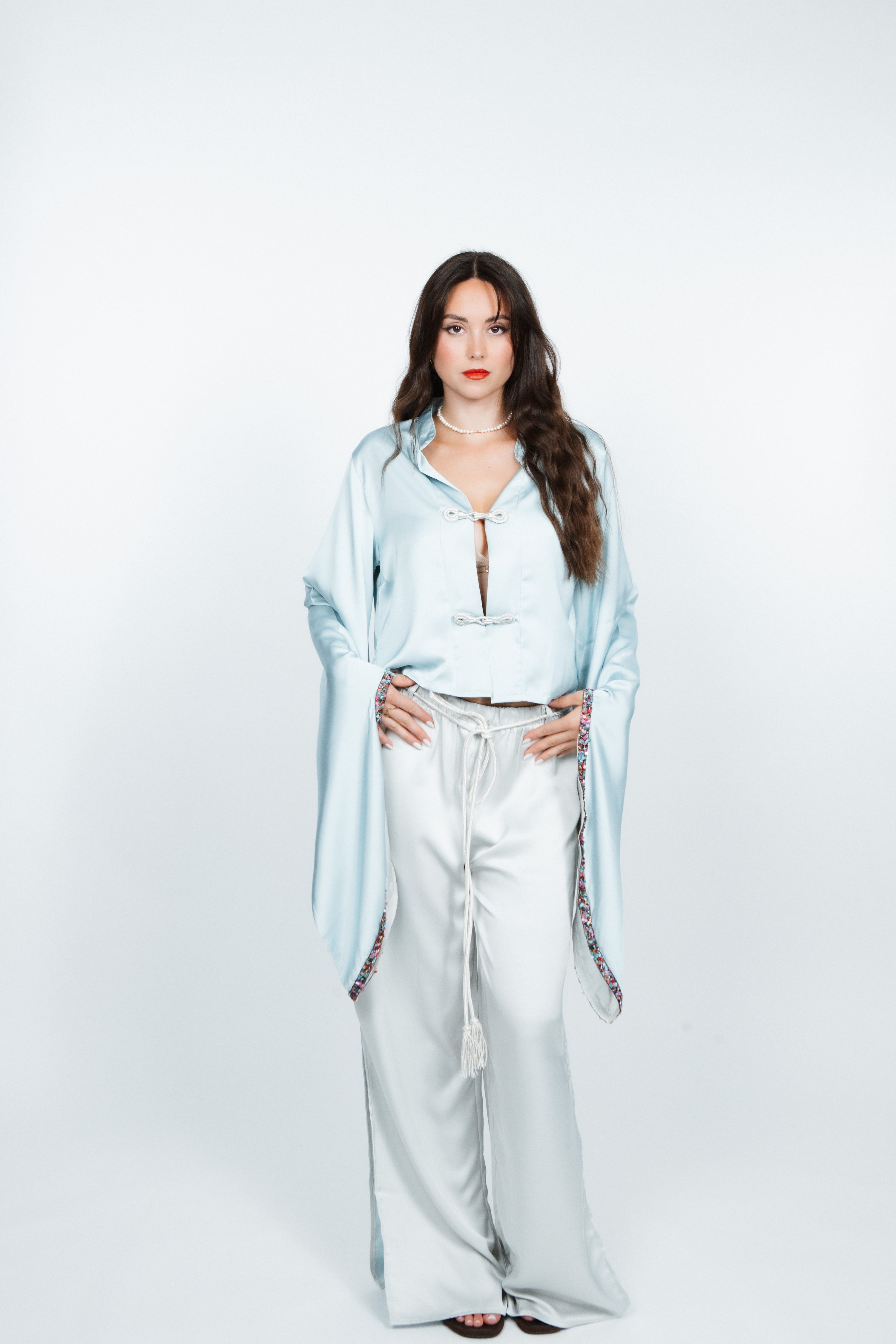Sky Veil Set - Grey & Sky Blue